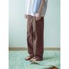 Saendeusaundeu (Unisex) Embroidered Detail Cotton Pants Brown