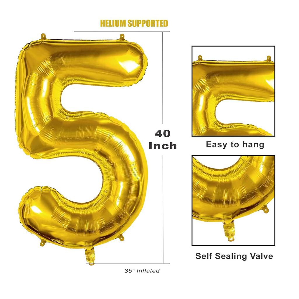 40inch Giant Golden Digital Balloon  0-9, Anniversary Party Decoration, Birthday Balloon