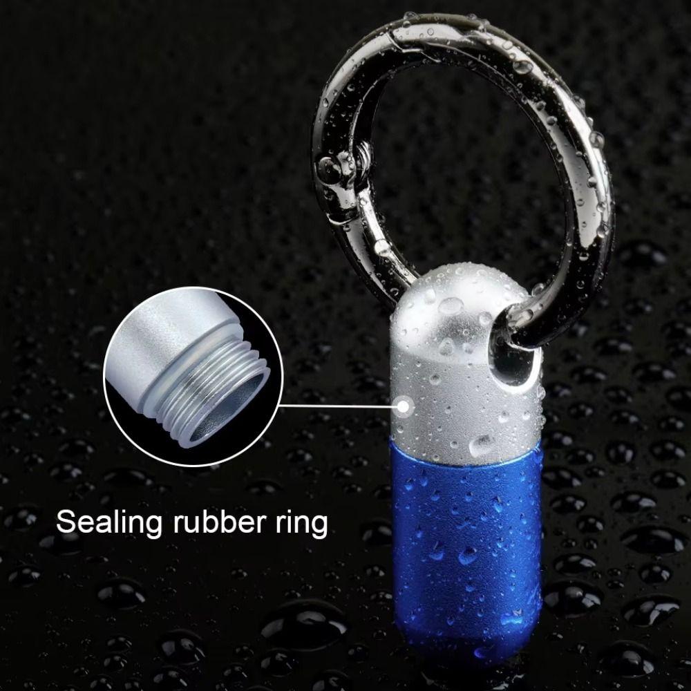 Sealed Design Pure Titanium Pill Box Waterproof Keyring Attachment Keychain Pill Case Ultra-light Weight Anti-Rust