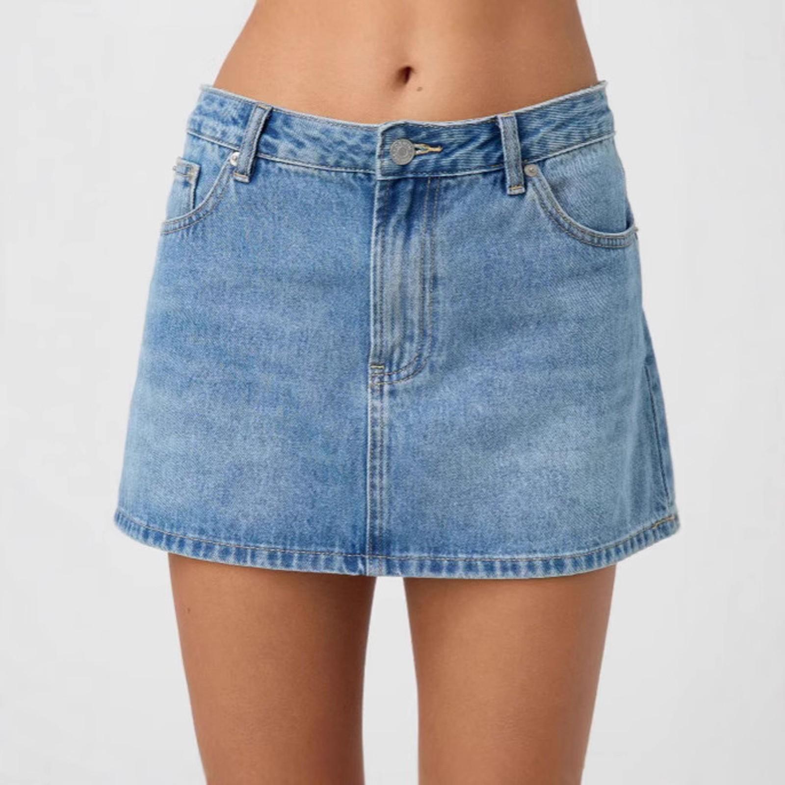 

Женская юбка с высокой талией, эластичные джинсовые юбки, повседневные, облегающие, короткие юбки M