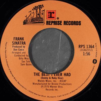 7inch Record FRANK SINATRA  The Best I Ever Had RPS1364 Reprise Records 1976 US Jazz Used