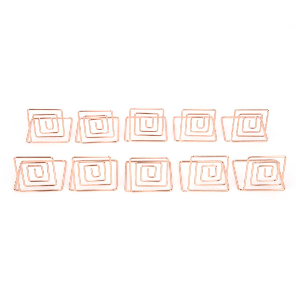 10Pcs Business Card Holder Mini Cute Metal Desktop Message Display Stand for Table Number Photo