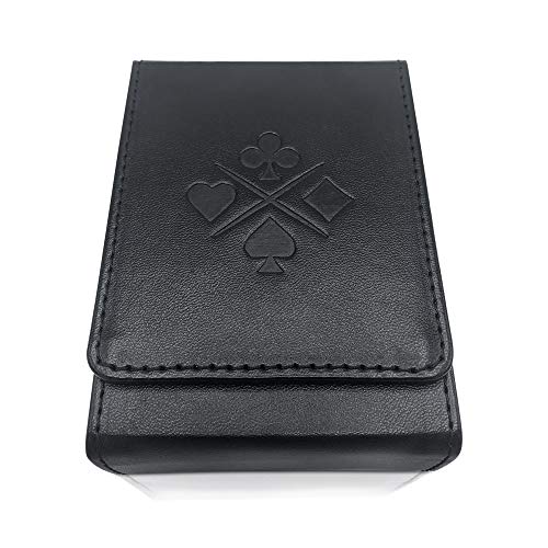 Luck Lab Single Deck Leather Playing Card Case/Holder - Black - Fits Poker and Bridge Size Cards