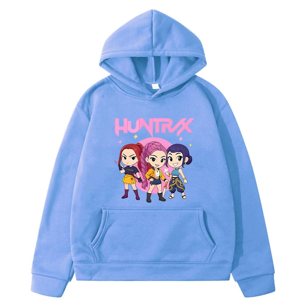 Autumn hoodies kpop demon hunters print Fleece sweatshirt  Jacket Cartoon pullover y2k sudadera anime hoodie kids clothes girls