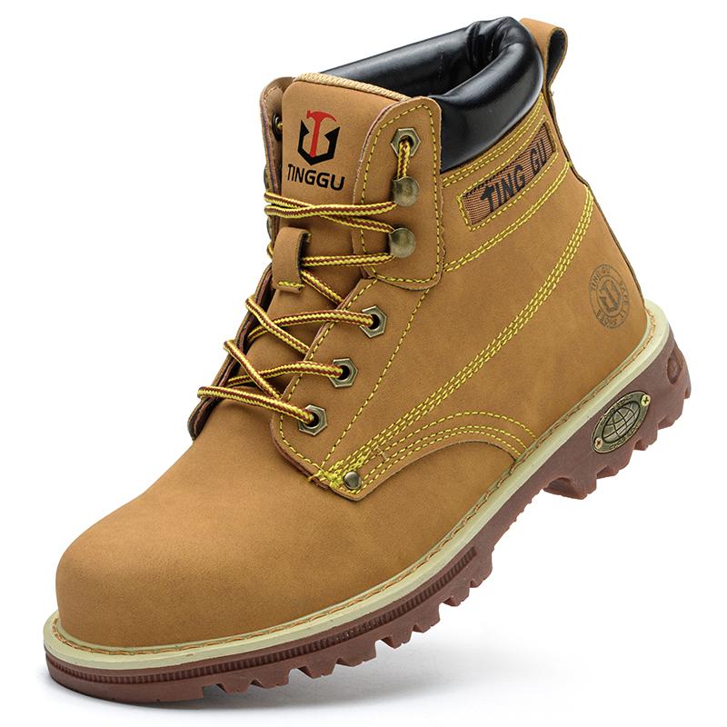Safety Shoes Men for Work Waterproof Non-slip Sneakers Warm  Boots Outdoor Male Hiking Boots Rubber Wear-resistant Work Shoes