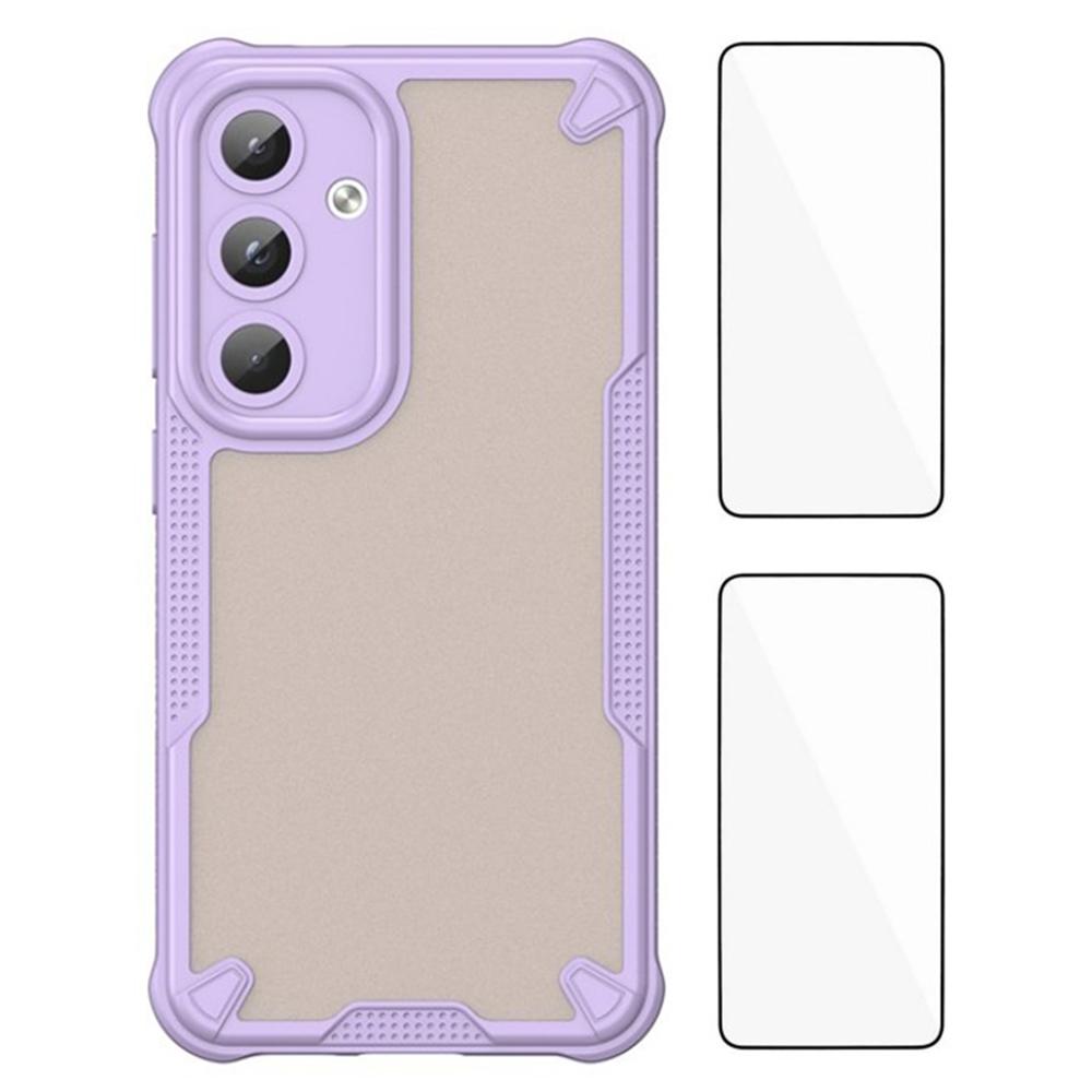 WANLONFENG MFFJ2 Series For Samsung Galaxy S24 Back Cover with 2PCS Tempered Glass TPU+Acrylic Phone Case