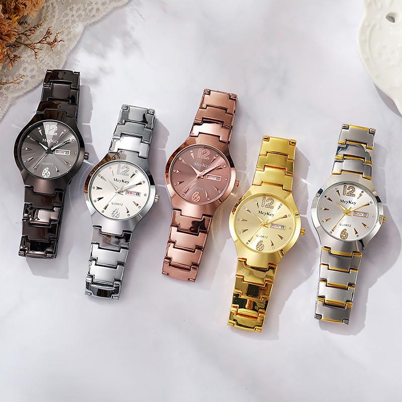 Tungsten Steel Mens Quartz Watch With Calendar Waterproof For Business Use