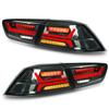 Full LED Dynamic Tail Lights Smoke Lens With Welcome Light Replacement for Mitsubishi Lancer Evo X 2008‑2017