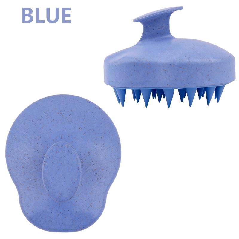 Silicone Shampoo Brush Wheat Straw Tpe Handle Massage Scalp Soft Comb Hair Washing Massage Deep Scalp Cleaning Shampoo Brush