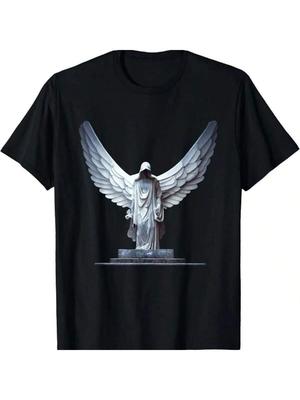 Vit Staty Av En Dödsängel I Ett Grekiskt Tempel T-shirt
