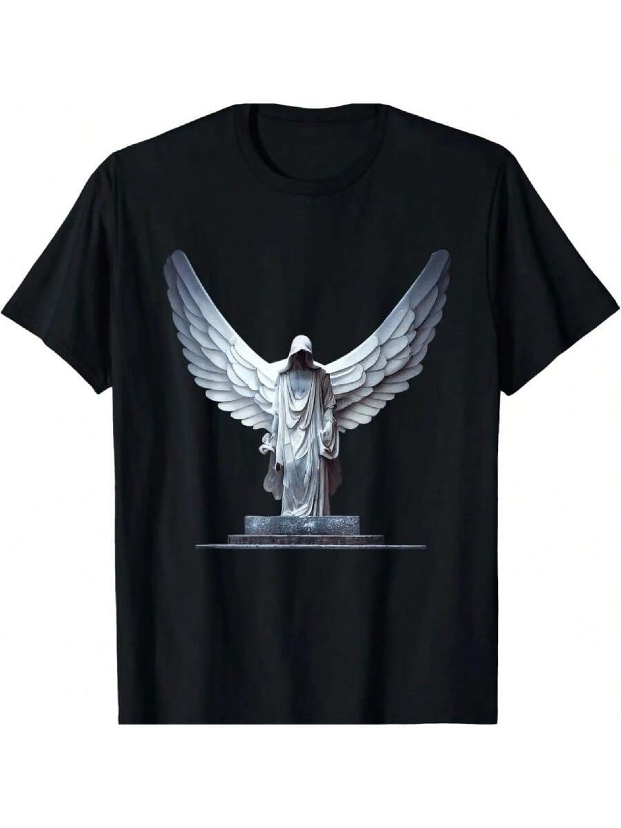 

White Statue Of An Angel Of Death In A Greek Temple T-Shirt XXXXXL чёрный
