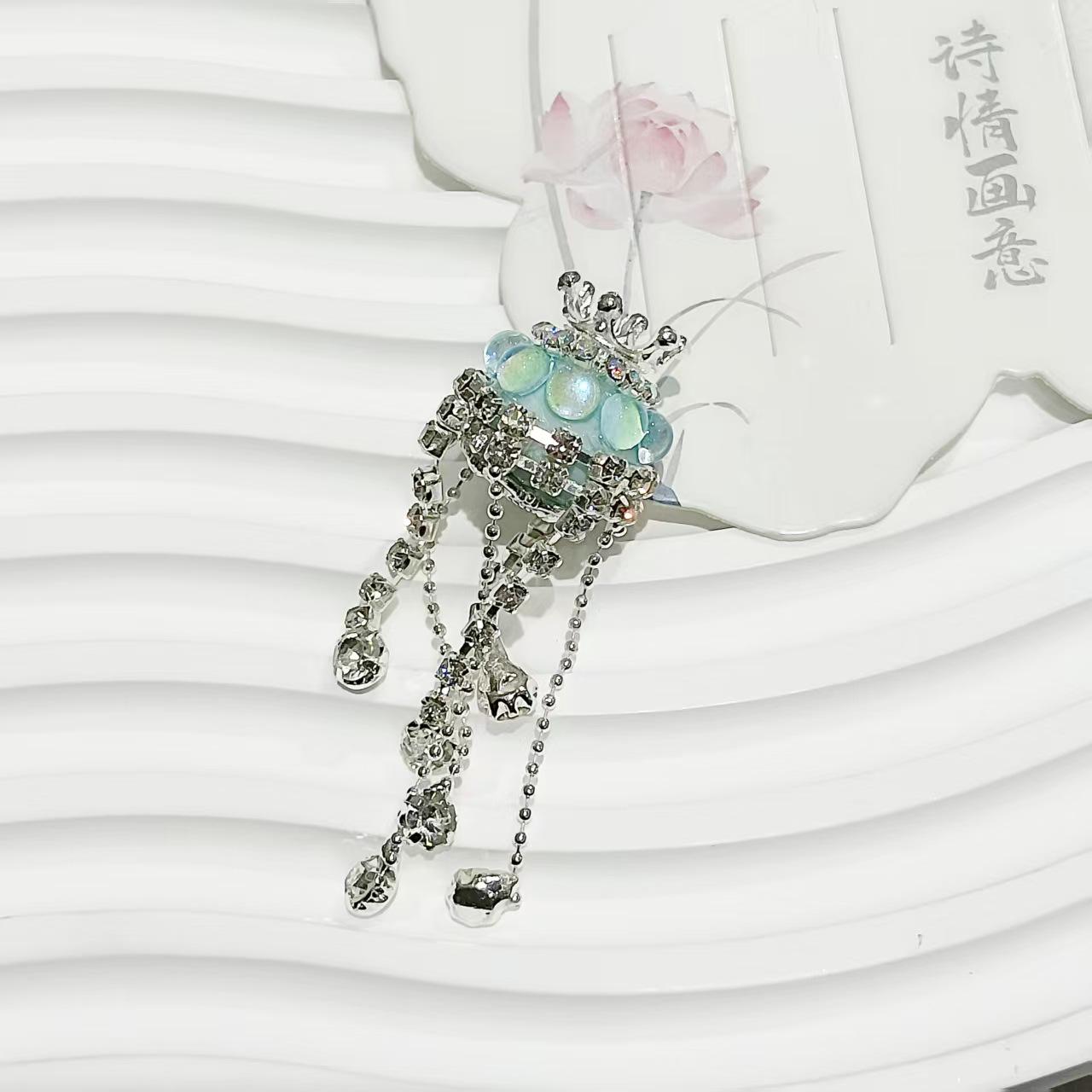 

Crown Tassel Rhinestone Polymer Clay Beads for DIY Keychains, Phone Chains, Necklaces, Car Pendants