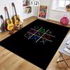 Tic Tac Toe Game Living Room Rug Colorful Symbols Pattern Retro Gaming Style Soft Non-Slip Carpet Kids Room Playroom Floor Mat