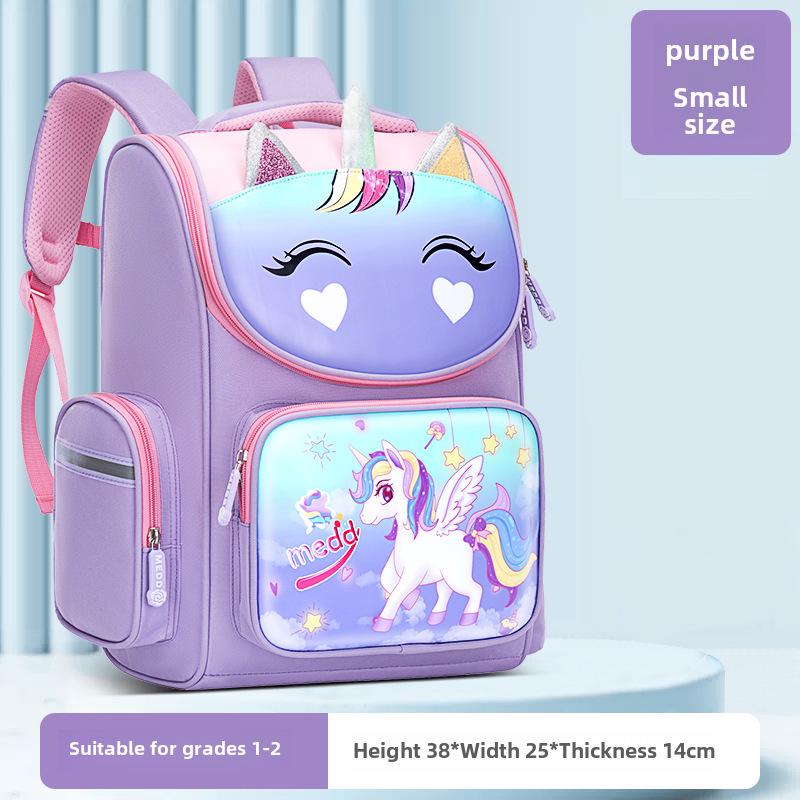 Unicorn Spine Protection Lightweight Backpack for Elementary School Girls (Grades 1-6)