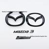 14-19 Mazda 3 Overseas Model Front & Rear Emblem Sticker Replacement (Bright Black, English)