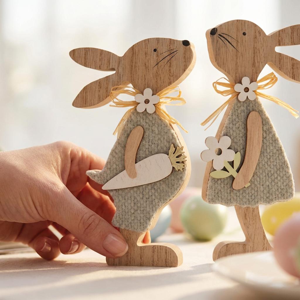 Easter Wooden Party Bunny Decoration Ornament