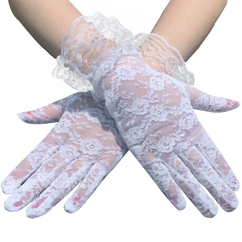 1 pair of transparent short retro hollow finger gloves clothing accessories sexy lace gloves
