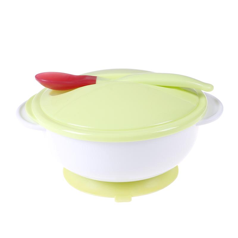 Saugnapf-Set für Babyfütterung, rutschfestes Geschirr mit Sensorlöffel