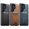 2 In 1 Detachable Oil Wax Pattern Magnetic Leather Phone Case for Samsung S26 Ultra S25 Plus S24 S23 S22 Wireless Charging Cover