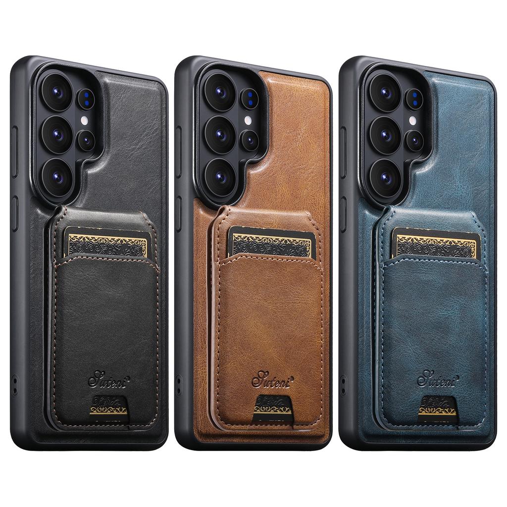 2 In 1 Detachable Oil Wax Pattern Magnetic Leather Phone Case for Samsung S26 Ultra S25 Plus S24 S23 S22 Wireless Charging Cover