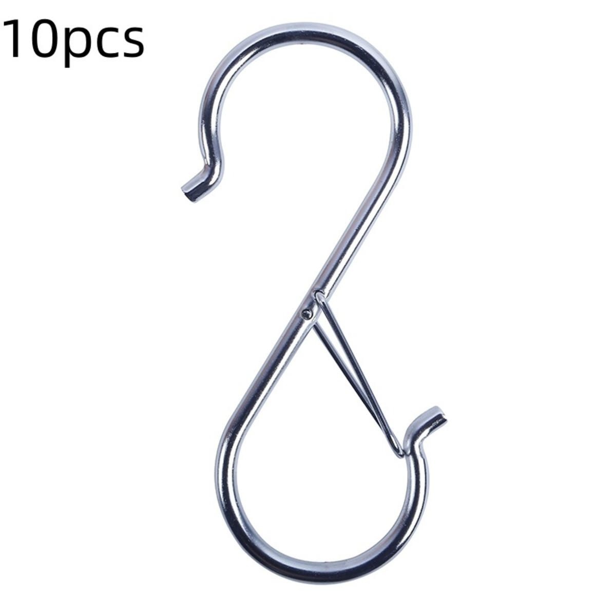 

Підвісні надміцні S-гачки з конструкцією запобіжної пряжки для рослин, ліхтарів, одягу, капелюха, кружки, рушника, чашок, лопатки, консервного ножа, ножиць one size срібний