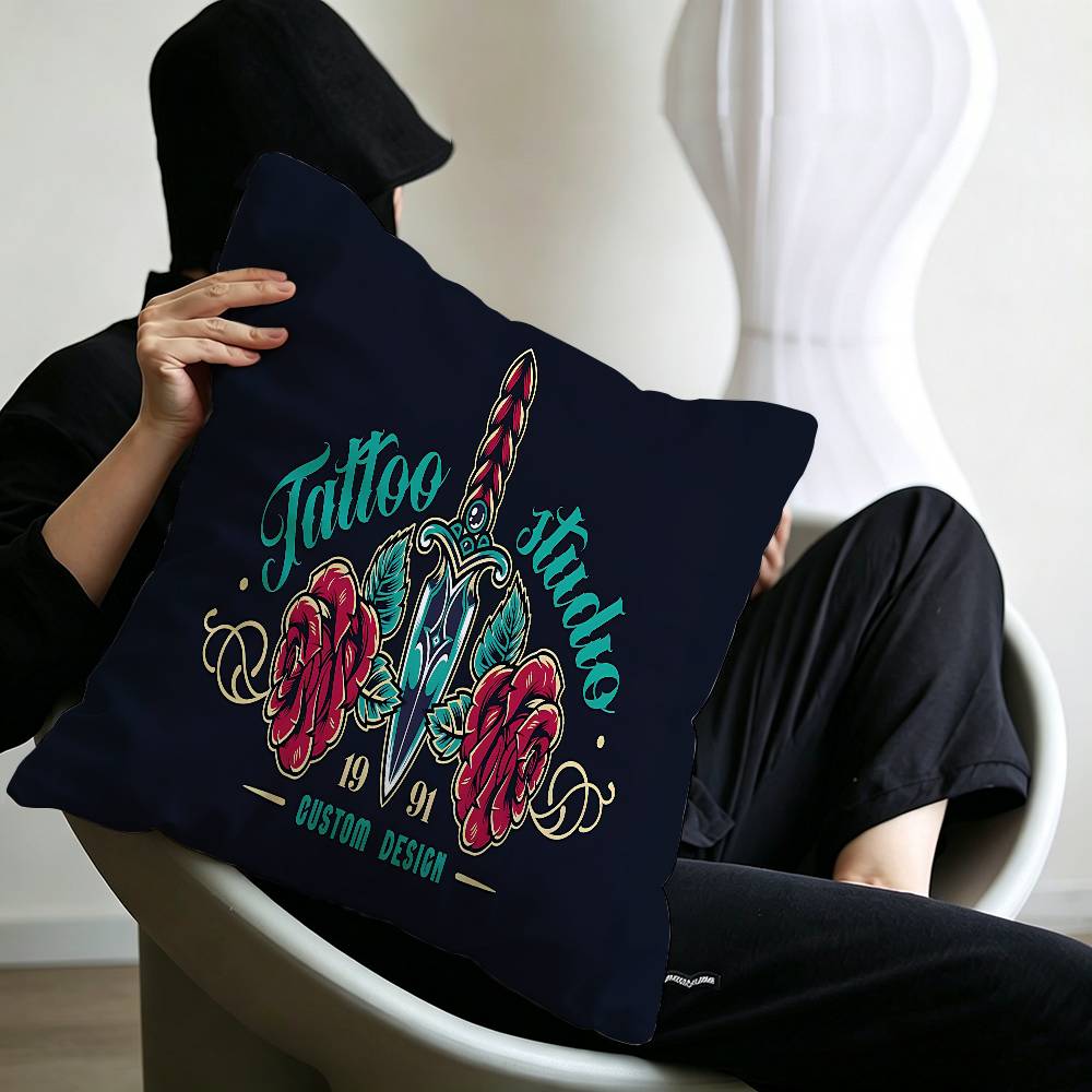 Tattoo Shop LOGO Pillow Gifts Home Office Furnishings Bedroom Sofa Car Cushion Cover case xcm