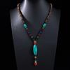 Ethnic Retro Vajra Bodhi Pendant Necklace with Wooden Beads