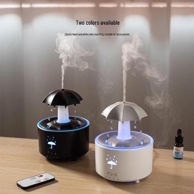 2024 Multifunktionaler Intelligenter Luftbefeuchter mit Fernbedienung, Rotierenden LED-Regentropfenlichtern und Aromatherapie-Funktion