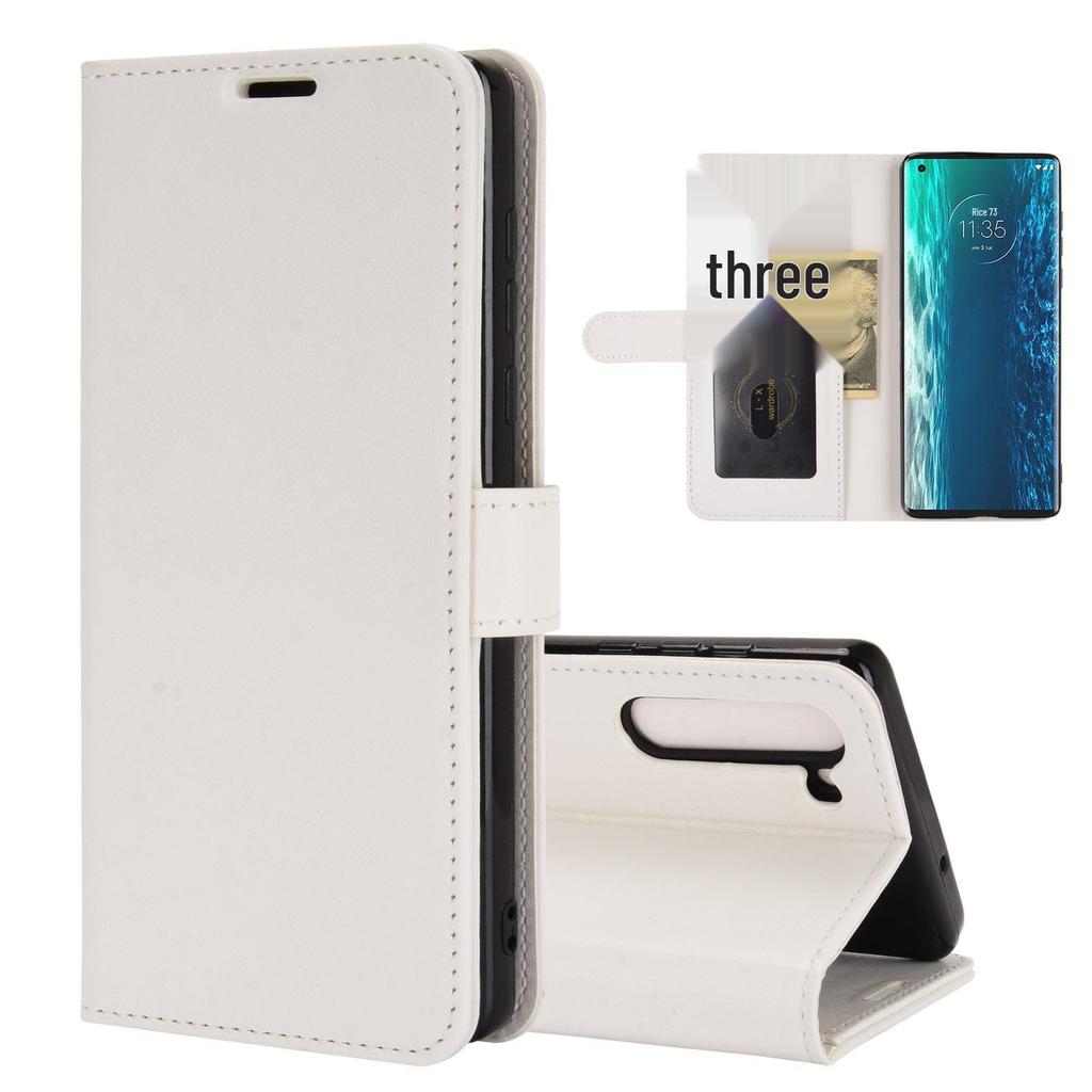 Motorola Edge Leather Flip Case with Crazy Horse Texture & Photo Frame