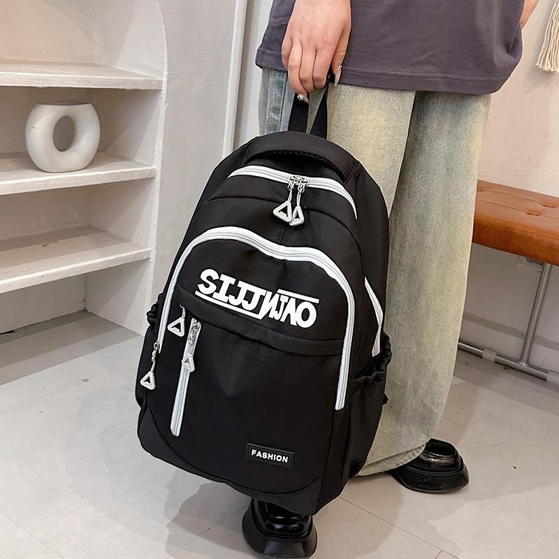 New Simple Fashion Trend Leisure Student Backpack High School Student Large Capacity Campus School Bag Fashion