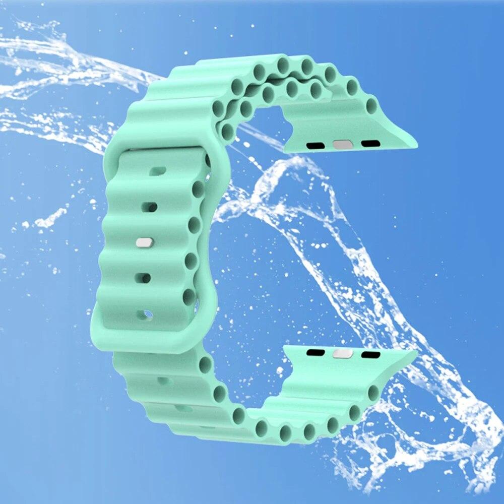 Ocean Silicone Strap for Apple Watch 49mm 45mm 41mm 44mm 40mm 42mm 38mm Breathable Bracelet Wristband Ultra  8 7 6 5 4 3 SE Band