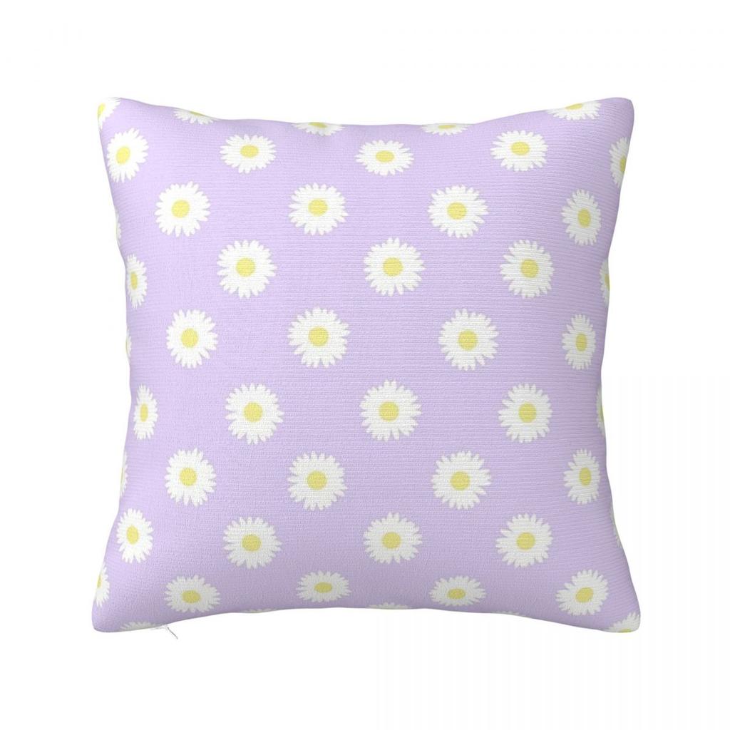 Daisy Viola Pastello Estetica Fiori Margherite Carini Cottagecore Federa Quadrata Copricuscino Cuscino Cuscino da Arredo per Casa Divano