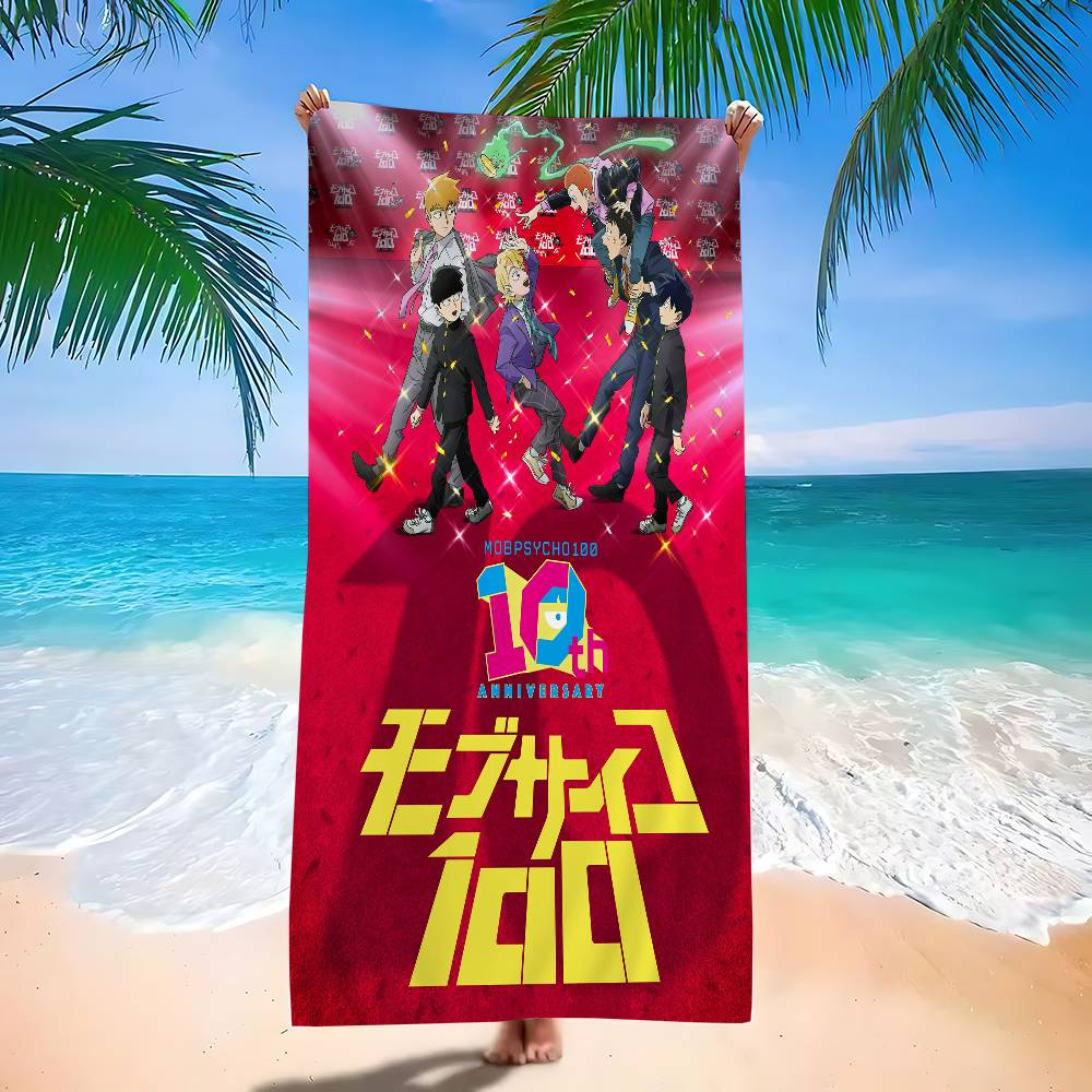 popular anime M-MobS P-PsychoS 100 Microfiber Printed Beach Towel Mountain Climbing Yoga Beach Swimming Running Absorbent Towel