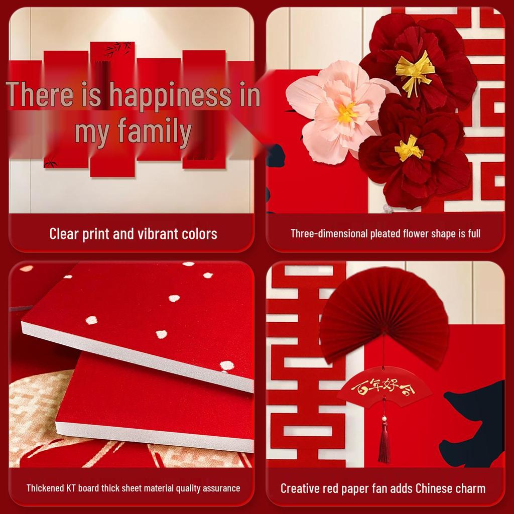 Bröllops vardagsrumsdekor: Bakgrundsvägg och soffgrupp med dubbel lycka