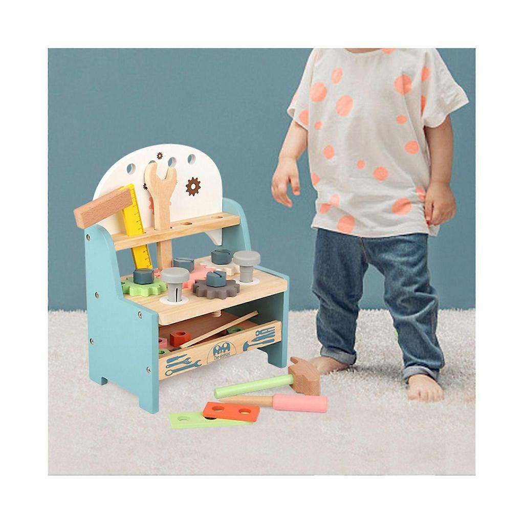 Kids Wooden Workbench Tools Set Multicolor Mini Simulation Children Play Toy