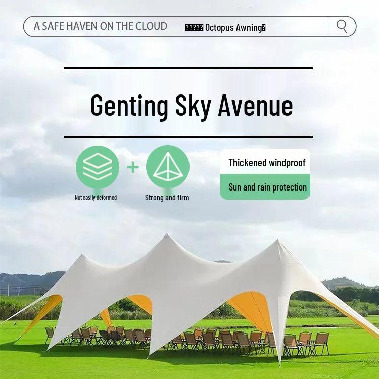 Extra Large Outdoor Canopy Tent - Rainproof & UV Protection with Unique Octopus Design