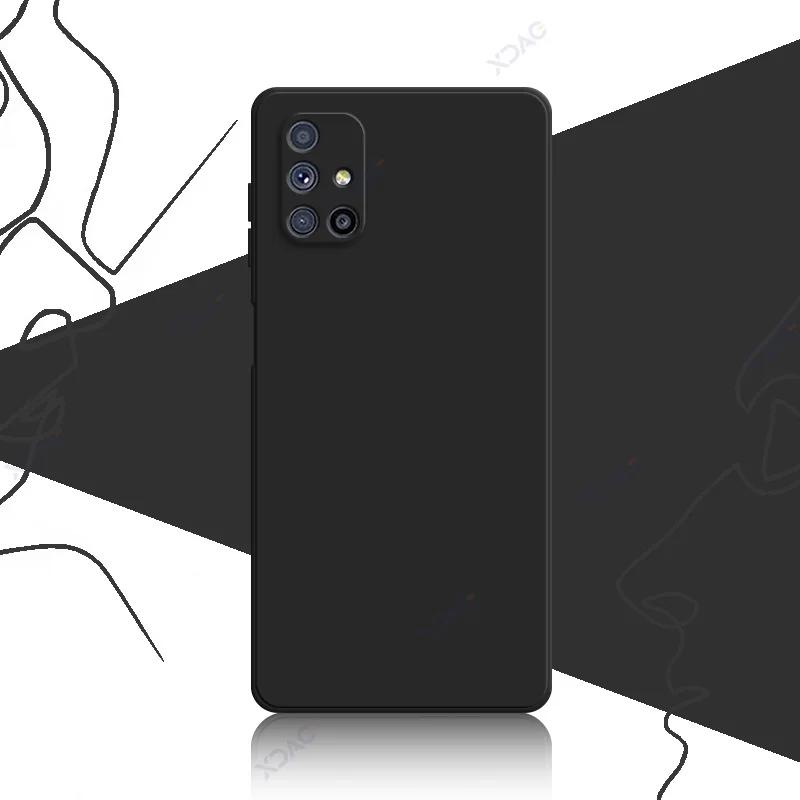 

Чехол для мобильного телефона Samsung Galaxy M51 SamsungM51 360 Мягкий роскошный квадратный жидкий силиконовый чехол-накладка с защитой от падения Samsung M51 чёрный