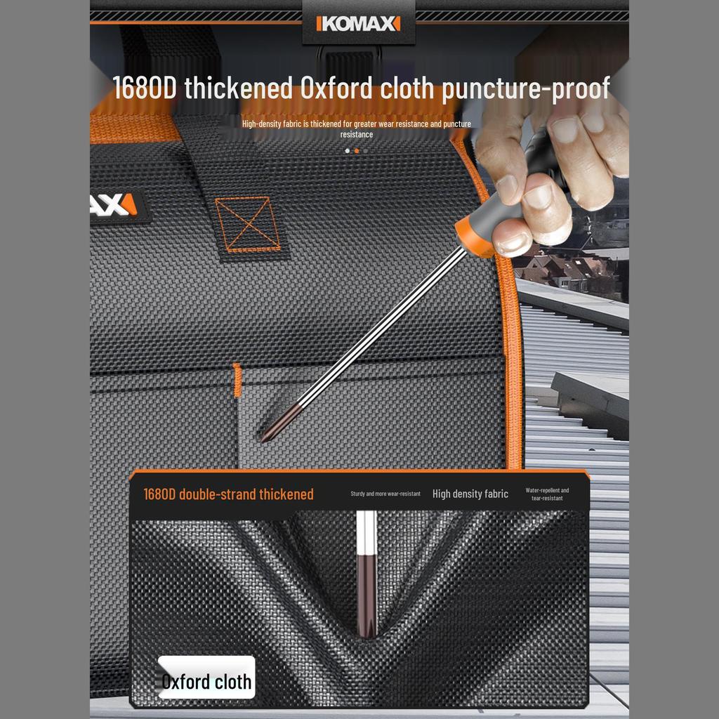 Durable Canvas Toolkit Bag: Portable, Multifunctional Handbag for Electrician Repairs and Storage.