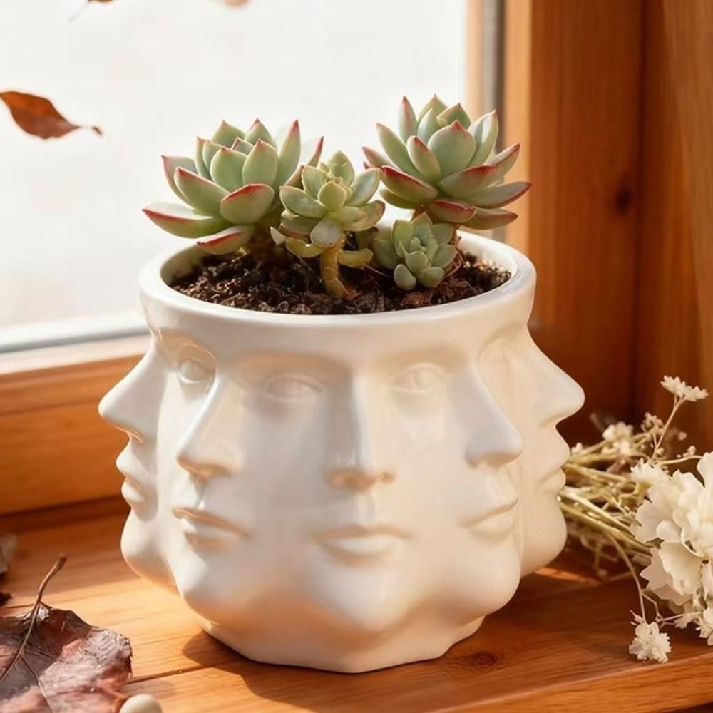 Multi Sided Face Abstract Flower Pot Handicrafts Succulent Pot Office Ornament