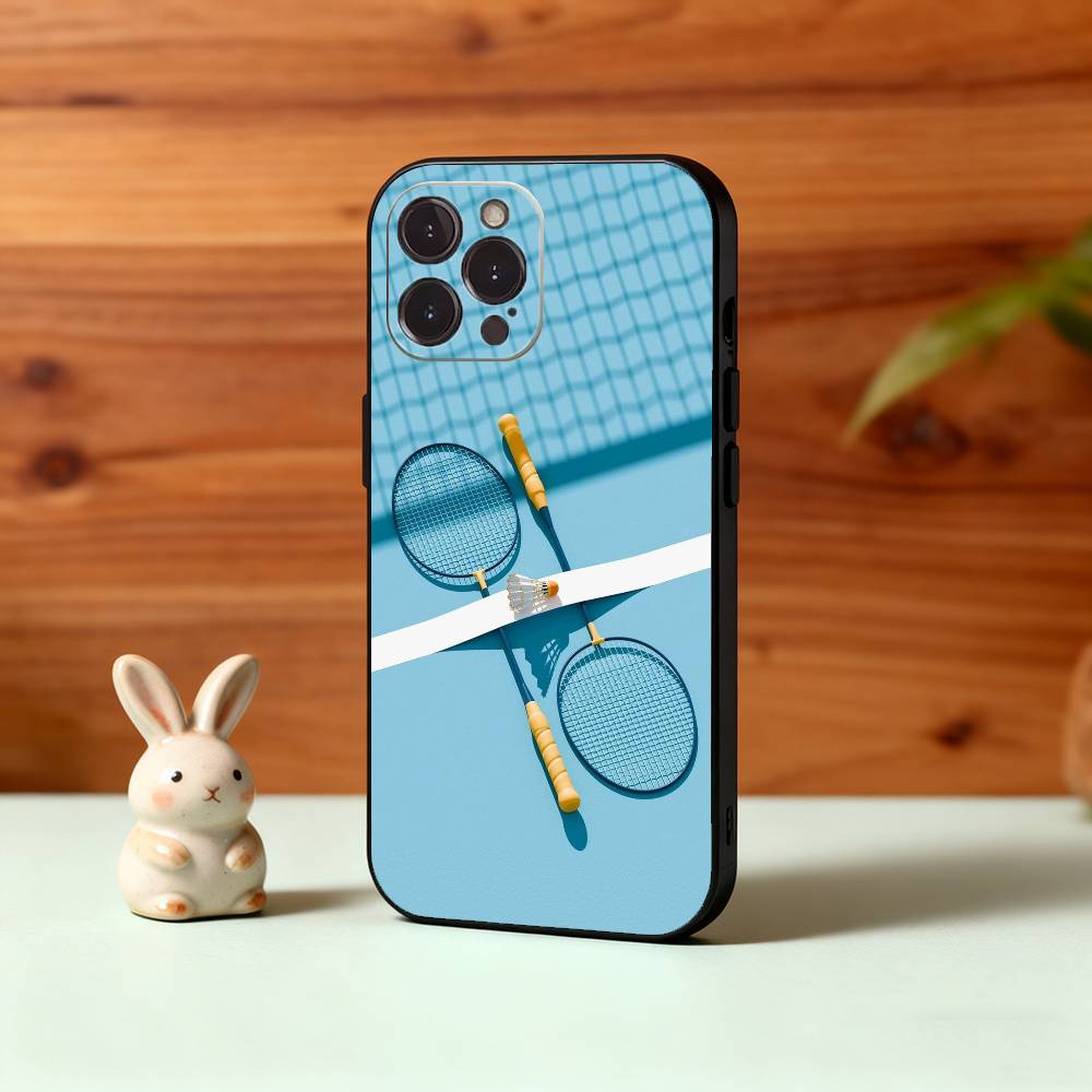 

Sports B-Badminton Cool Phone Case For iPhone17 16 15 14 13 12 11 Pro Max Plus,5G Soft Black Case iPhone12PROMAX