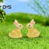 10 Stück Simulation leuchtender Hase bunte umweltfreundliche Kaninchenfigur Mini-Feengarten-Ornamente