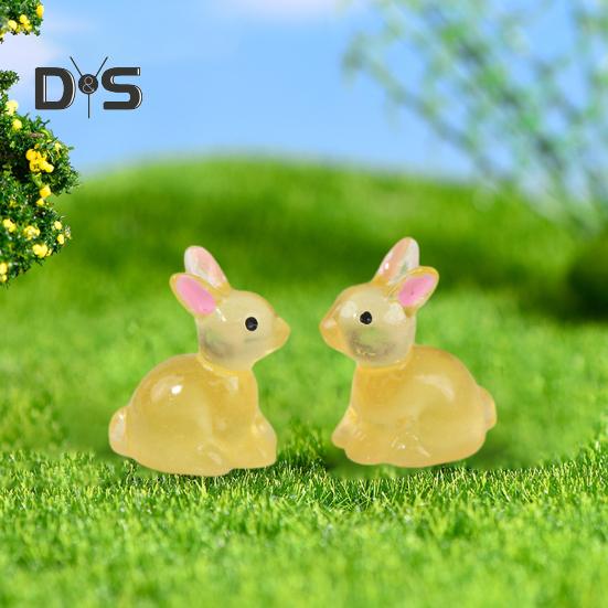 10 Stück Simulation leuchtender Hase bunte umweltfreundliche Kaninchenfigur Mini-Feengarten-Ornamente