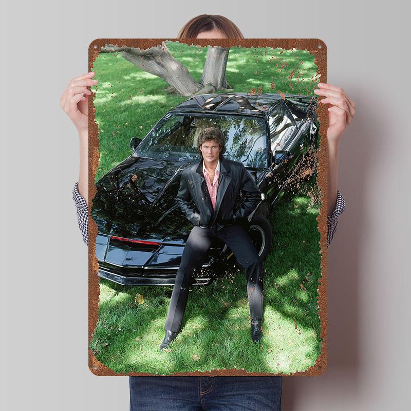 Knight Rider Print Tinplate Posters Customizable Wall Art Retro Vintage Metal Tin Signs for Desk Decor Home Decorations House