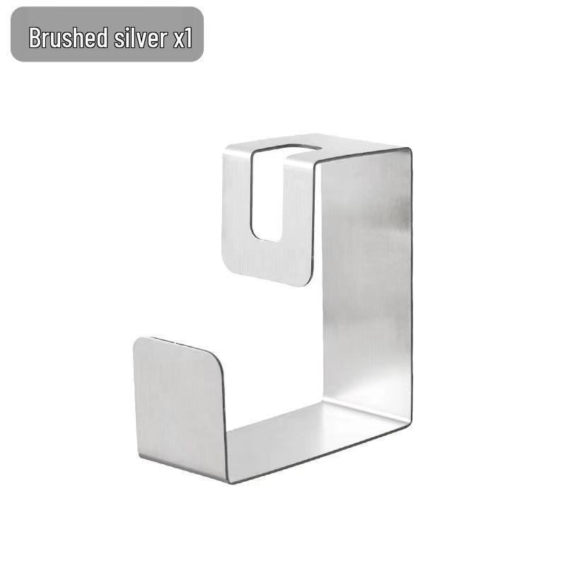 No-Punch Stainless Steel Adhesive Hook for Coats and Hats - Wall-Mounted for Home, Kitchen, and Bathroom Use