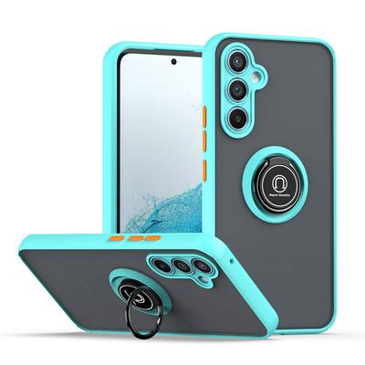 Samsung Galaxy A06 A16 A26 A36 A56 A15 A25 A35 A55 A54 A53 A52 5G için Darbeye Dayanıklı Mat PC Zırh Kılıf Manyetik Halka Tutucu Kapak
