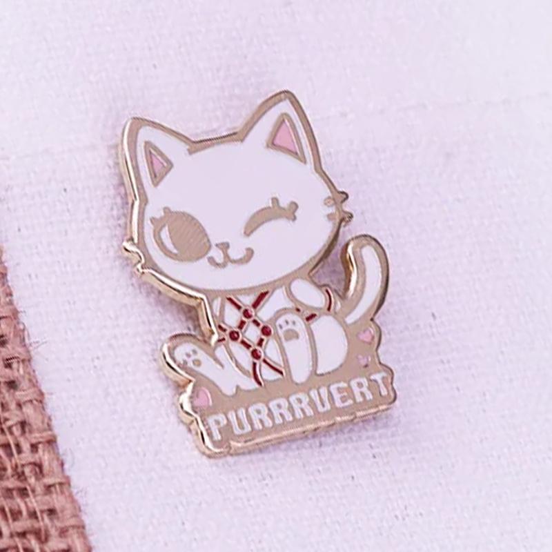 Cute Cat Enamel Purrruest Pin Brooch Badge Animal Accessories Jewelry Gift