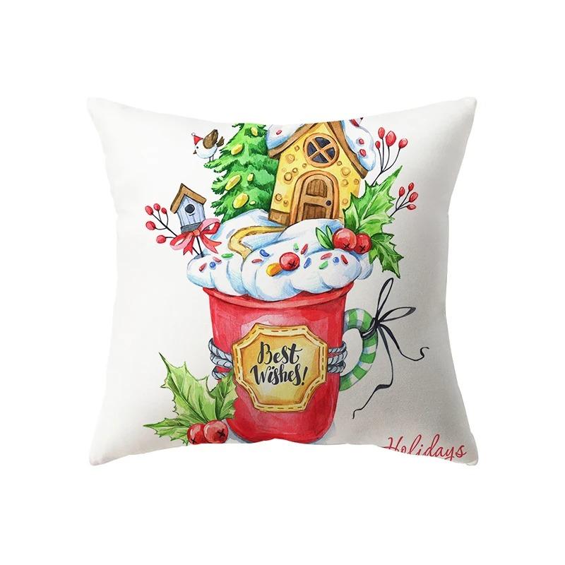 

Наволочки с рождественской тематикой Аксессуары для автомобиля Офис Санта-Клаус Гостиная Диван Домашние наволочки 40x40cm