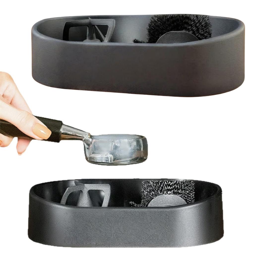 Coffee Portafilter Cleaning Kit with Grounds Catcher & Cleaning Brush Portafilter Cleaning Holder Coffee Handle Cleaning Kit