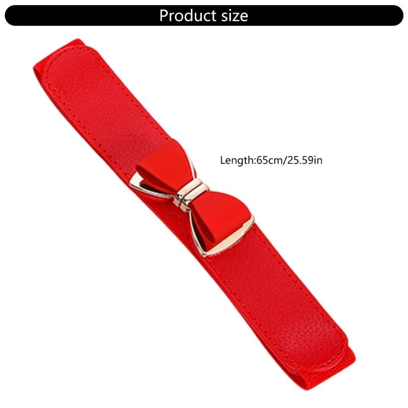 Fashionable Elastic Waist Cincher Women Stretch Belt Bowknot Clasp Cummerbund for Coats Skirts Dresses