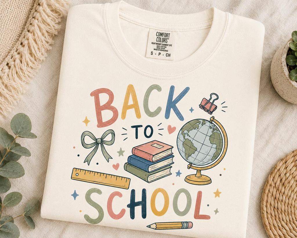 Comfort Colors Back to School Teacher Shirt, School Supplies Graphic Tee